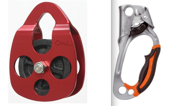CMI RP 101 Pulley w/ Petzl Ascension Review (CMI RP 101 Pulley (left) and Petzl Ascension Ascender (right))