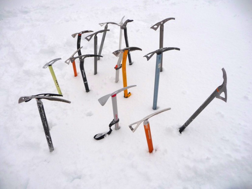ice axe - all of our ice axes during one of our head to head comparisons.