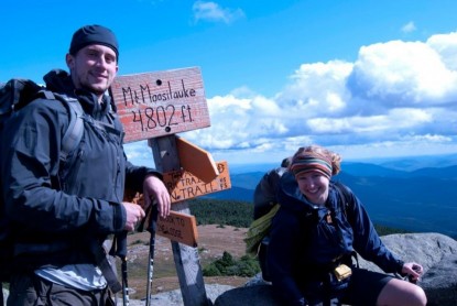 Austin Palmer and Veronica Long wearing water-proof, wind-resistant la...