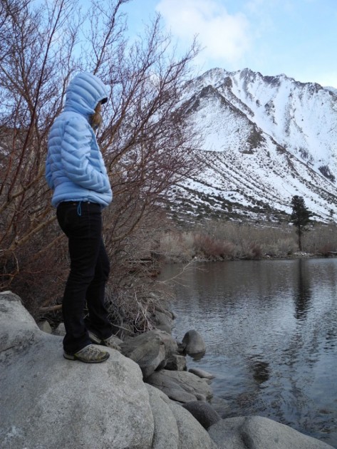 hi-tec timaru down hoodie for women - this jacket, with the obvious horizontal baffles, uses a...