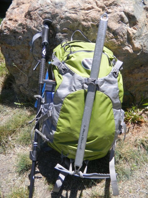 the osprey stratos 24 loaded with the 10 essentials for our test...