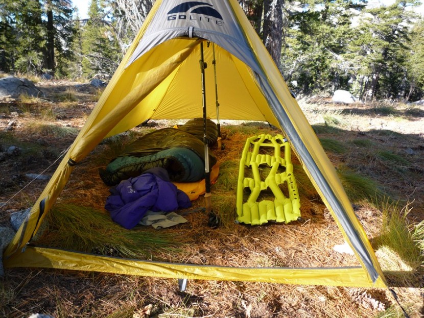 golite shangri-la 2 tarp - the shangri-la 2's large entrance makes it easy for two people to...