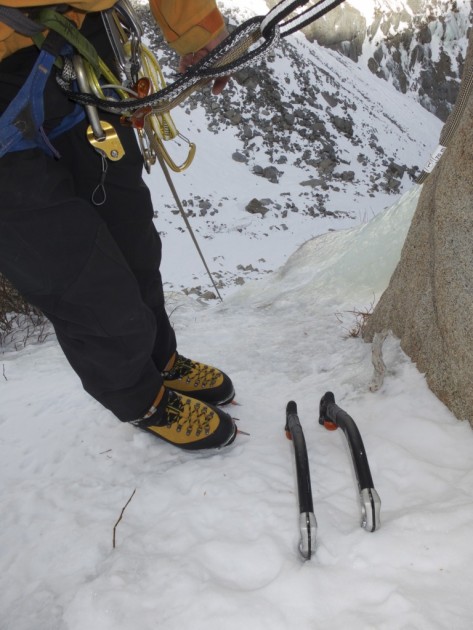 la sportiva nepal evo gtx - the nepal evo after climbing a pitch of water ice in lee vining...