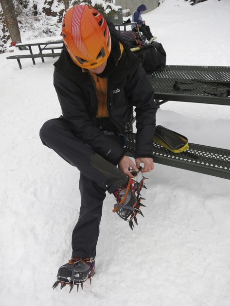 the north face verto s4k - luke lydiard strapping crampons to the verto s4k for a day of...