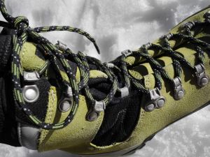mountaineering boot womens - the annoying lacing system on the scarpa mont blanc. note the fourth...