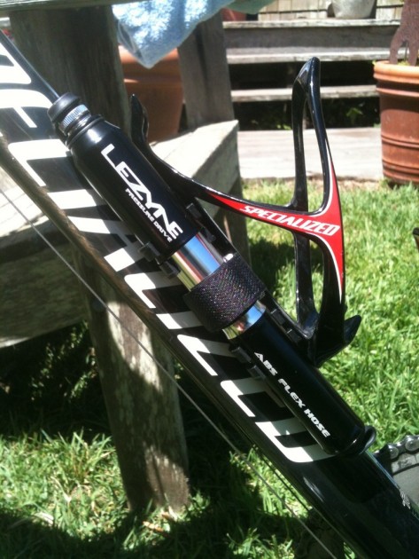 lezyne pressure drive - the pressure drive...not much bigger than your water bottle cage!
