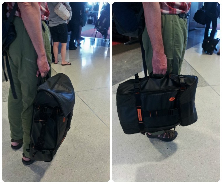 timbuk2 aviator travel backpack - the aviator does not have wheels. it can be carried by the top or...