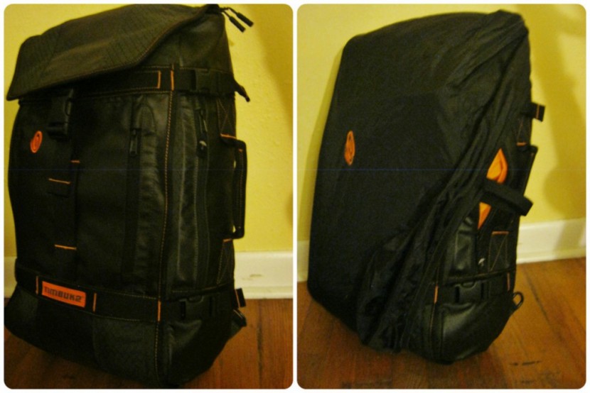 timbuk2 aviator travel backpack - l: the stylish flaps on the outside disguise the zippers, but also...