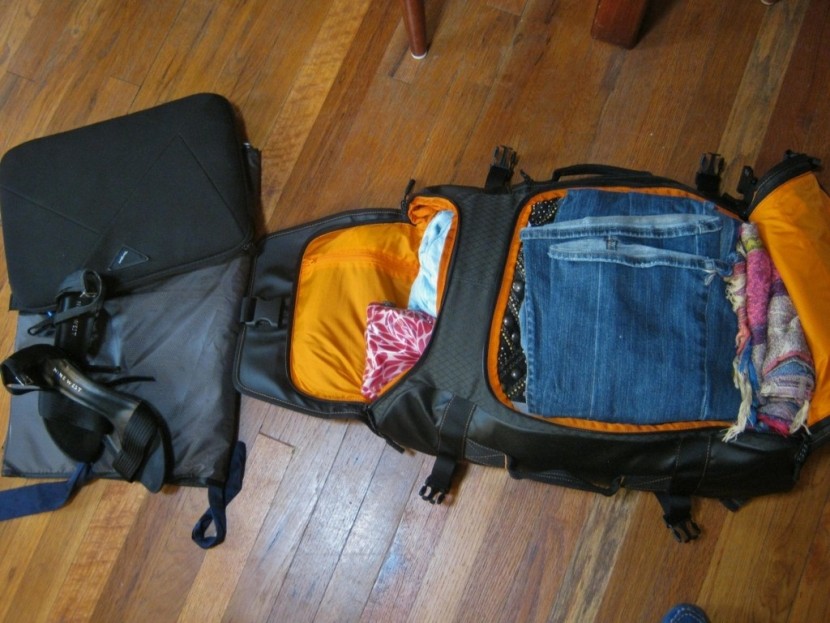 timbuk2 aviator travel backpack - the aviator in our packing test. this bag held a surprising amount...