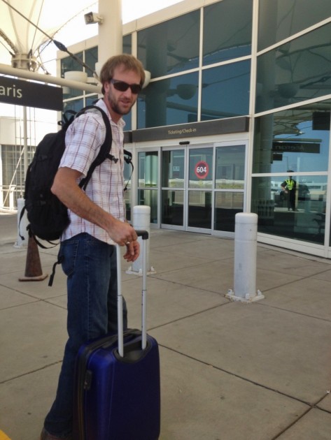 four-wheeled luggage makes maneuvering through the airport super...