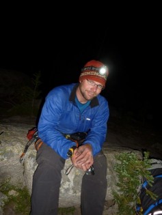 Ian Nicholson after a long day near Washington Pass.