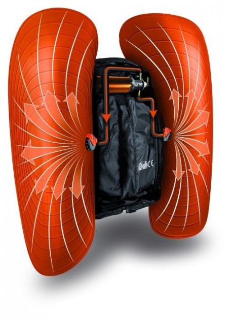 abs vario 30 - showing a diagram of the inflated airbags and the back panel of the...