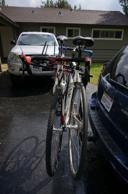 bike rack - hitch racks, such as the support arm style thule parkway, extend the...