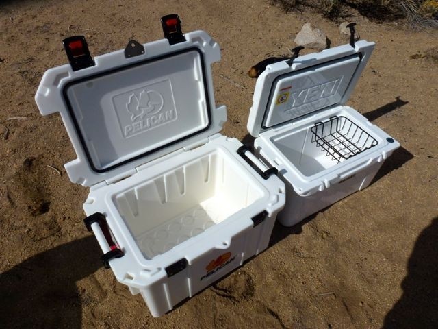 pelican 45 elite - side by side comparison of the pelican and yeti coolers.  note the...