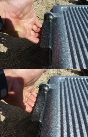 flip-box collapsible iceless - comparison shot showing the handle of the flipbox.  upper image...