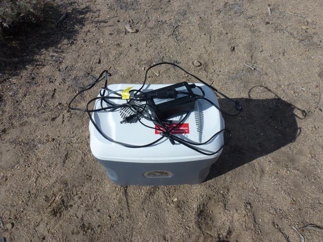 igloo iceless 28 - the iceless cooler with its attendant cords. in a world where we...