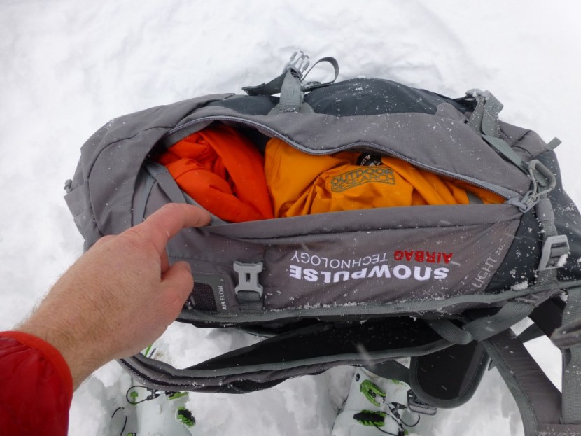 mammut light protection - the full length side access zipper on the mammut light protection...