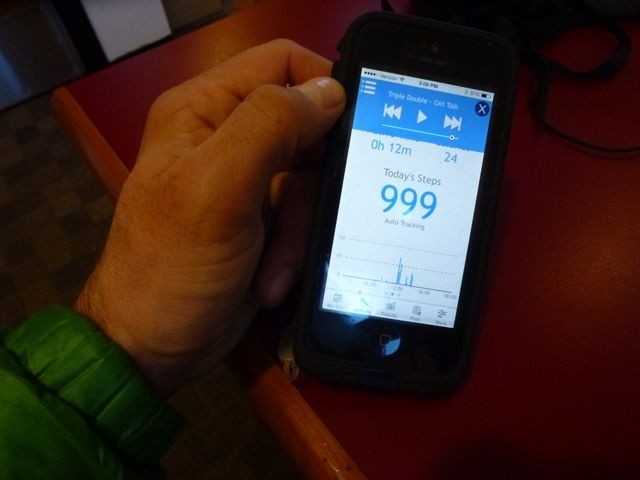 pacer - the pacer app in use on an iphone 5. in addition to tracking steps...