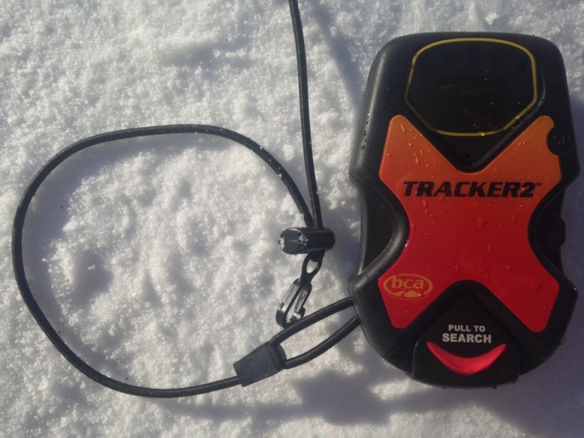 backcountry access tracker 2 - the backcountry access (bca) tracker2 and its elastic lanyard.