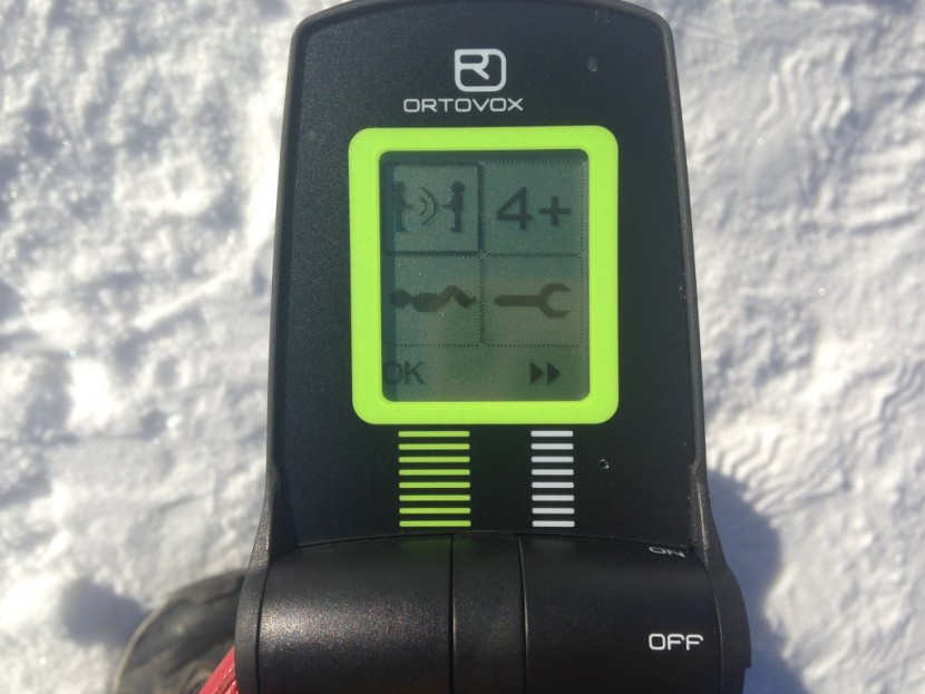 ortovox s1+ - showing the main menu of the s1+. while there are a lot of features...