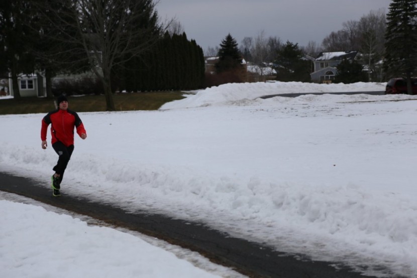 saucony sonic - here is the sonic being tested on a winter day in central new york.
