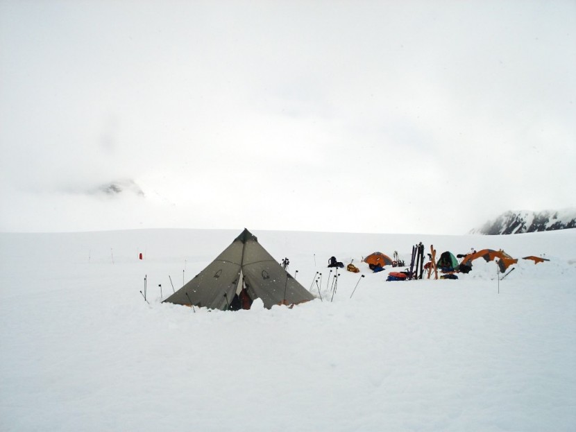 backpacking tent - large mids are frequently used for group shelters on mountaineering...