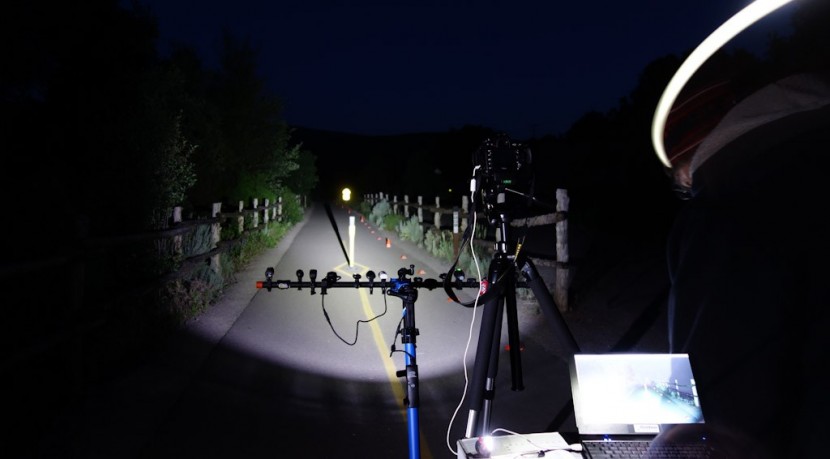 bike light - beam distance photography and testing