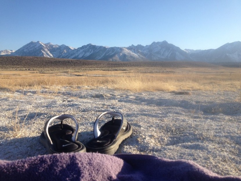 nike comfort thong - soaking in natural hot springs in the eastern sierra.