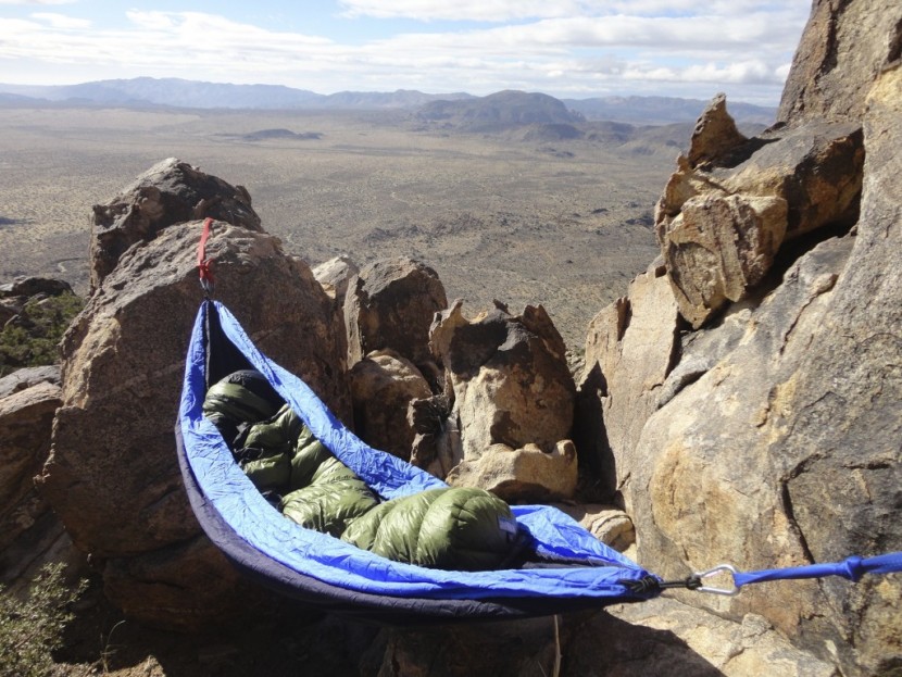 grand trunk single - the grand trunk single parachute hammock hanging high in the desert.