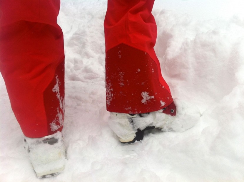 arc'teryx sentinel full bib - a reinforcement patch is one of many features on the sentinel pant...