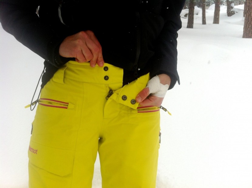 marmot women's freerider - with belt loops, exterior waist adjusters, soft fabric, and a two...