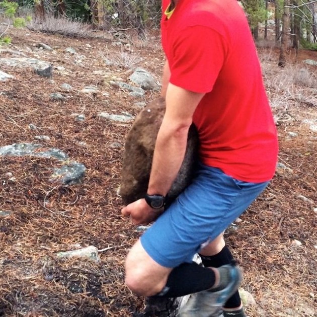 new balance gps trainer - the new balance in action. uphill rock carries tracked for distance...