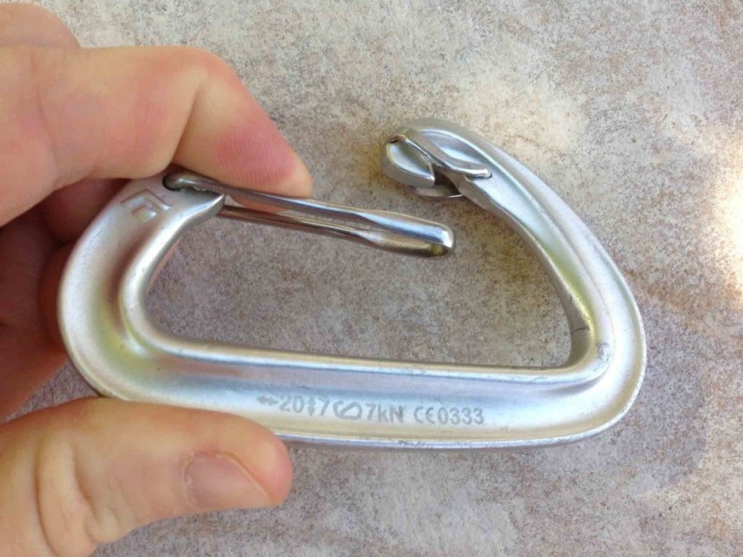 black diamond oz carabiner - the stainless steel wire hood protects the notch on the nose of the...