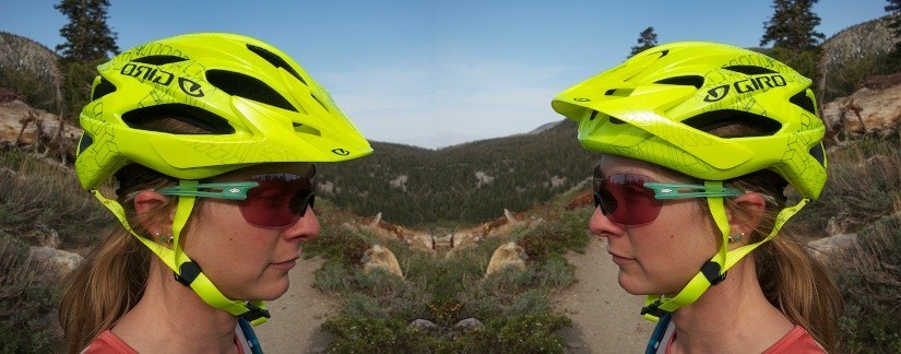 giro xar - the xar's visor in the fully down (left) and fully up (right)...