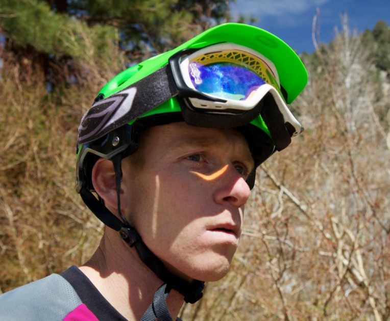 bell super - the super's visor adjusts far enough upward to accommodate wearing...