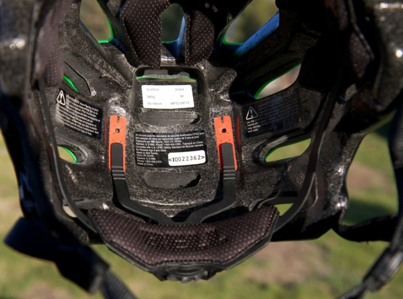 bell super - the super's rear adjustment band can be adjusted vertically using...