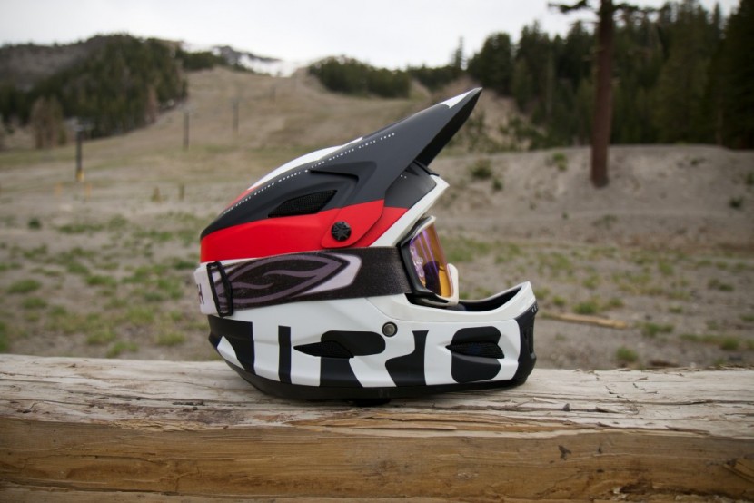 giro cipher - side view of the giro cipher with the visor fully up.