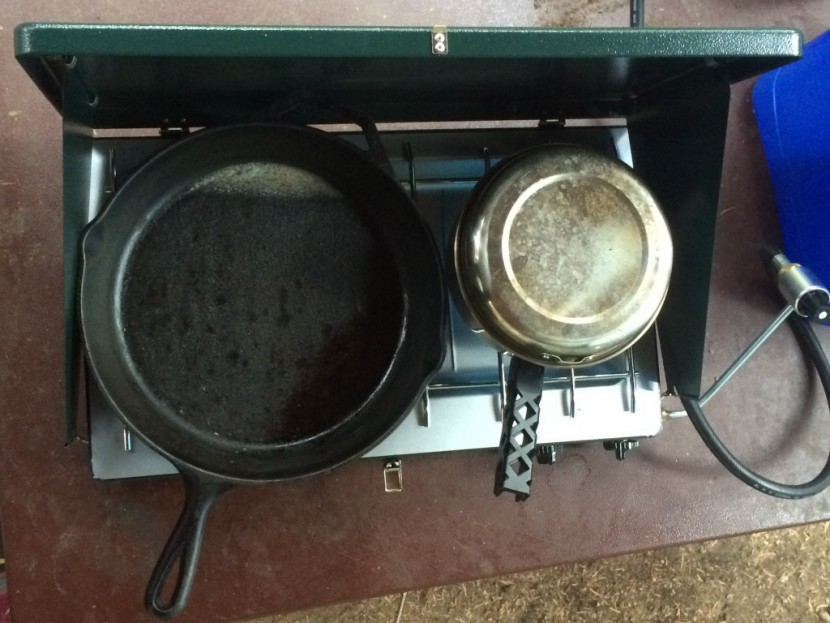 a 12" skillet takes up most of the cook space on this stove. we...