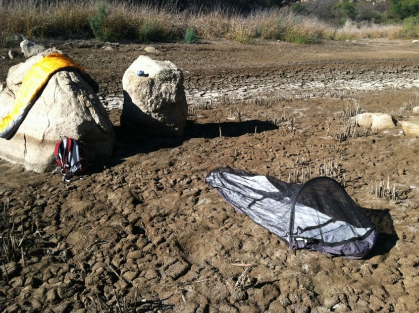 swampy campsites are ideal for a bug net bivy sack.