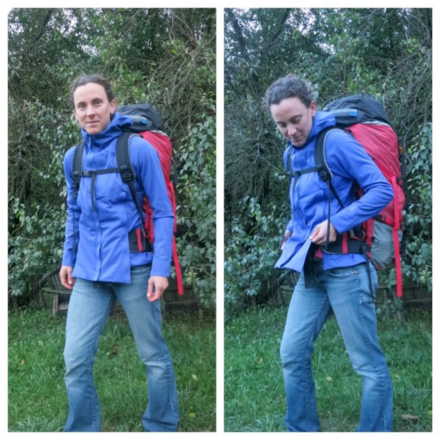 sierra designs stretch for women - checking out the sierra designs stretch rain jacket's hip belt vent.