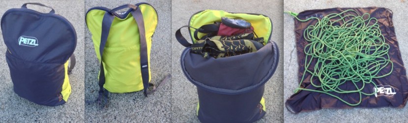 petzl bolsa - the bolsa showing its versatility as it doubles as a cragging pack...