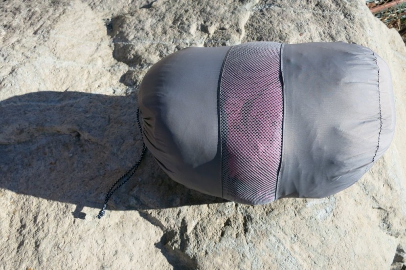 rab neutrino endurance jacket for women - the neutrino endurance stuffed into its included sack.