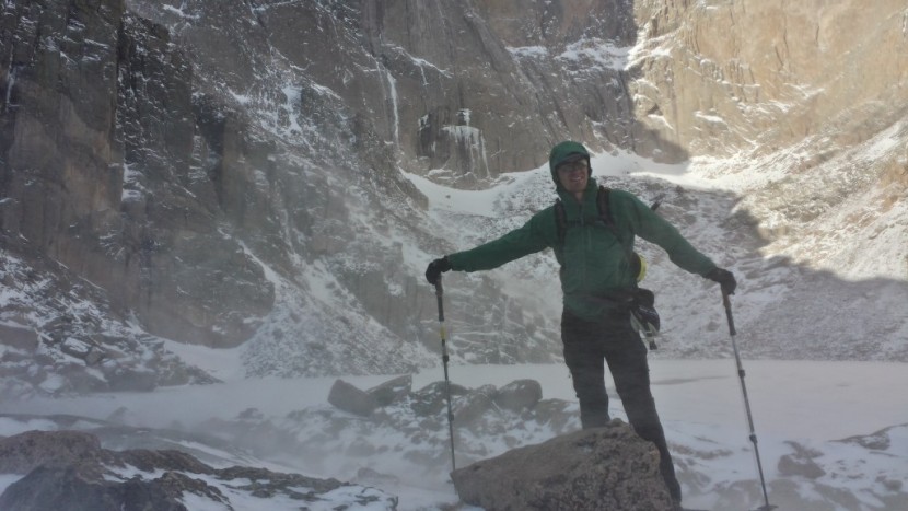 patagonia simple guide hoody - this softshell lets some wind in, but is very breathable. it worked...