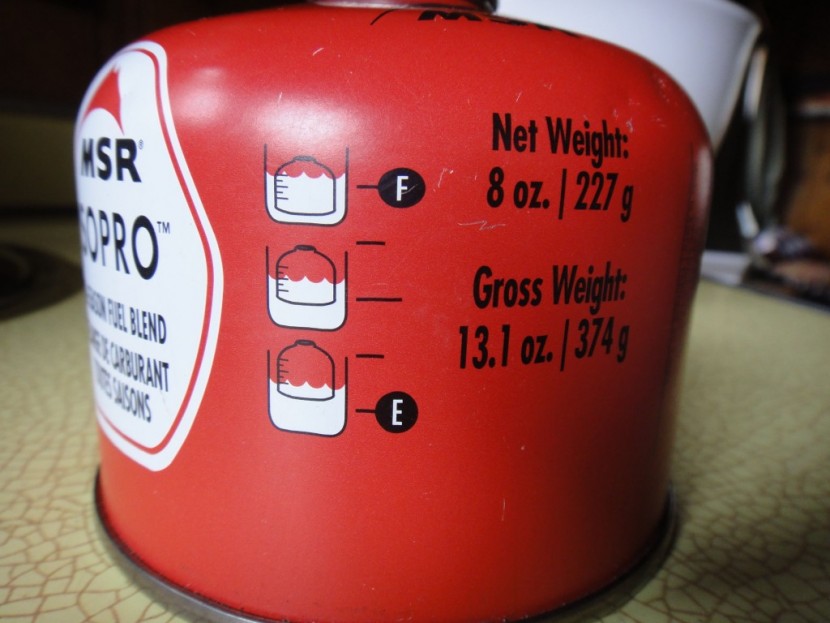 backpacking stove - msr gives you a handy diagram to help you tell how full their...