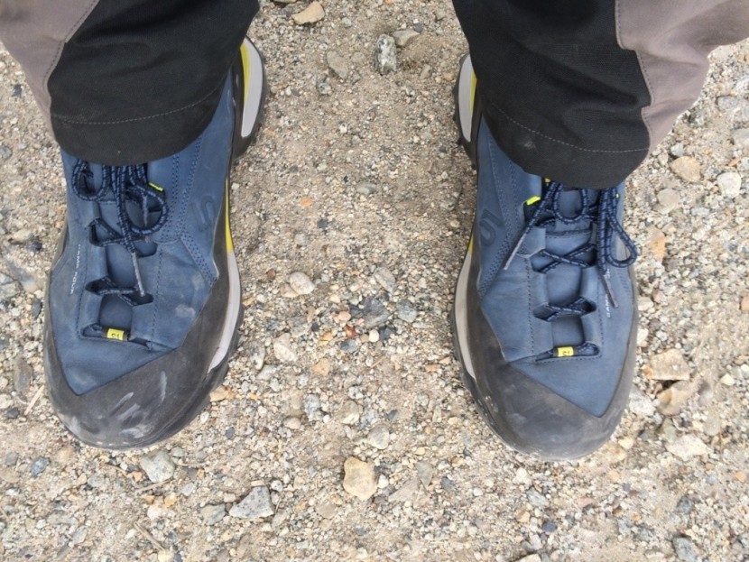 five ten camp four - very few seams in the upper and a rand that wraps the whole shoe are...