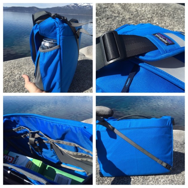 patagonia half mass - top left: side pouch. tr: adjustment slide on the shoulder strap...