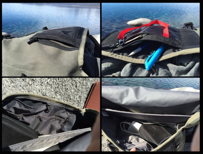 messenger bag - a plethora of different pocket sizes, locations, and closures helps...