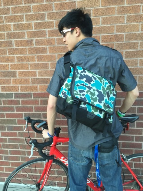 the north face base camp messenger - this bag is a great size for biking. if the shoulder adjustment was...