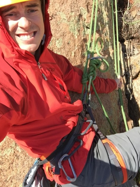 mammut ophir 3 slide - this wasn't the best harness for hanging, but it worked well enough...