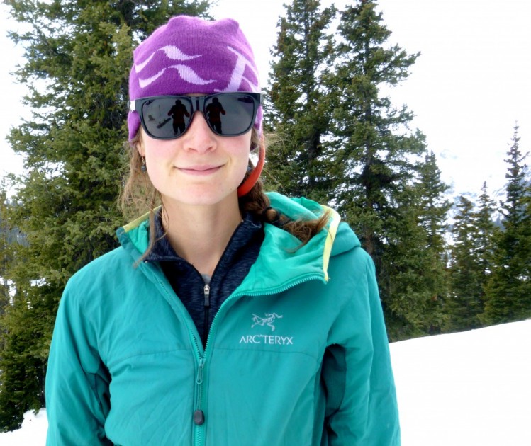 rei space dye zip-t - pictured here, sophia wears this product with a t-shirt underneath...